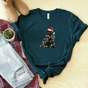 Black Cat Christmas Lights Shirt, Christmas Shirt, Funny Christmas Shirt